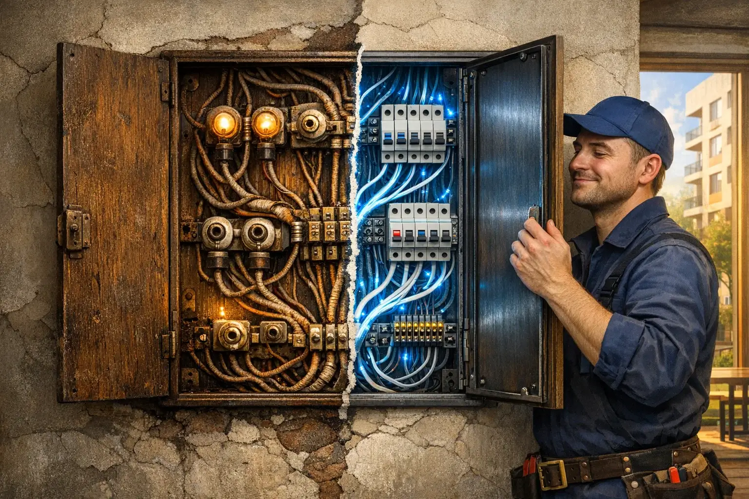modern panel with organic wires